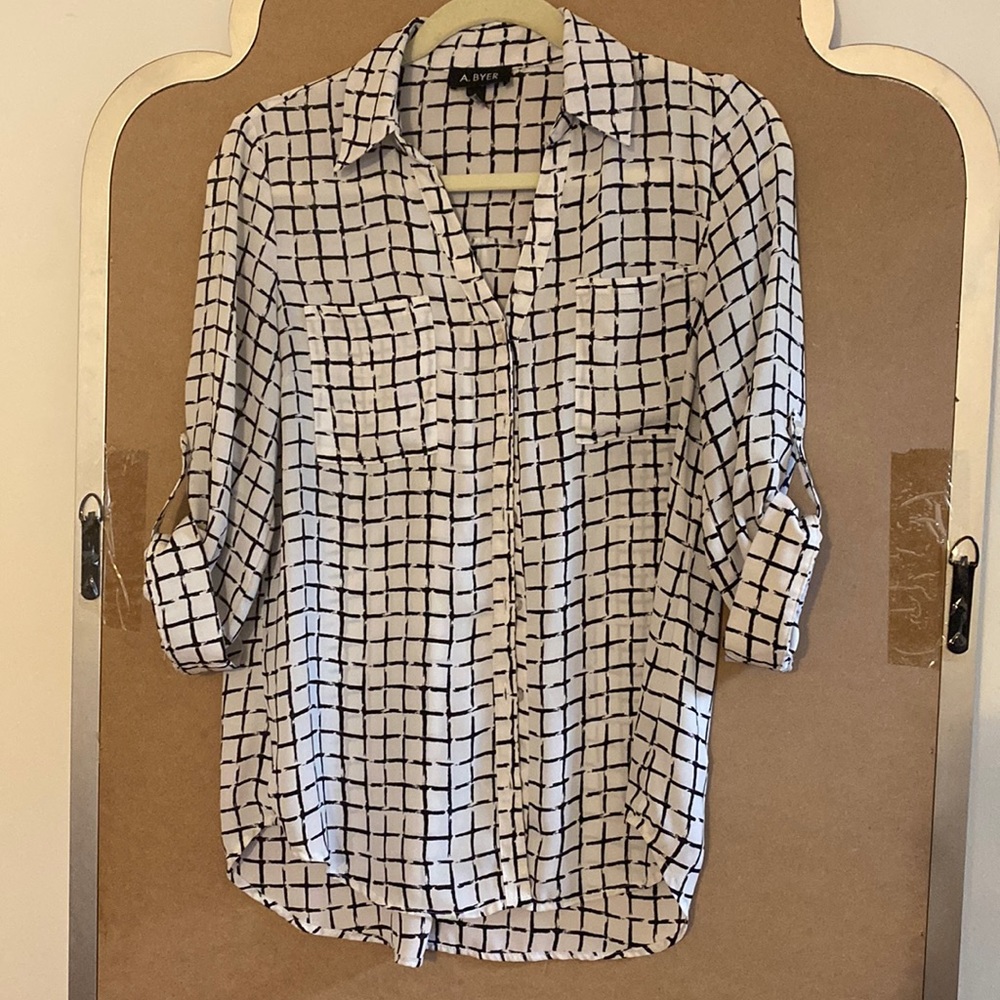 A Byer Black/White Blouse - M